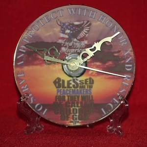 Police clock--Blessed are the Peacemakers CD clock