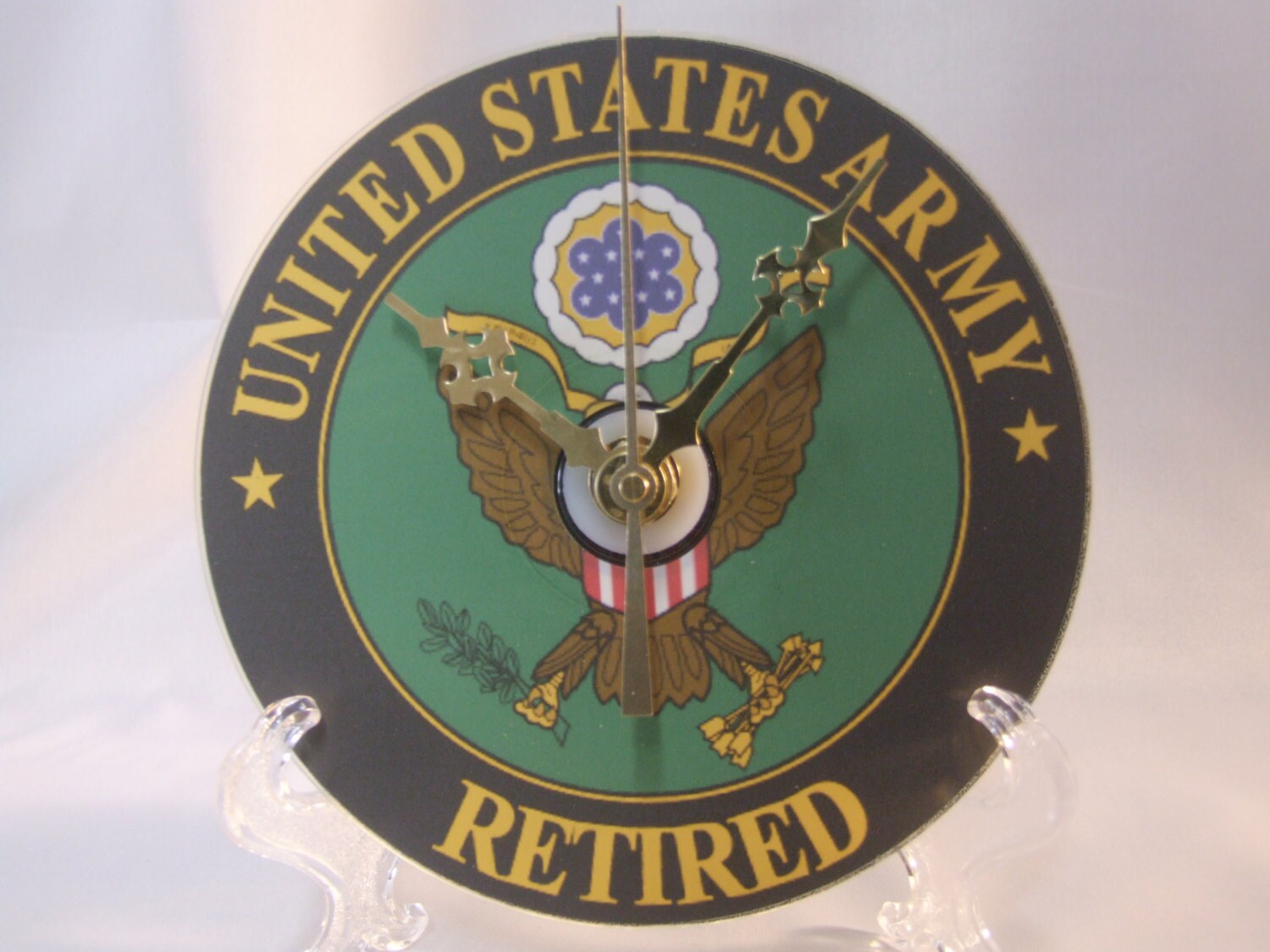 Military clockUS Army Logo Retired CD Clock | Etsy
