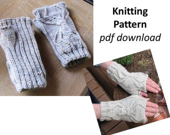 Spider Hand Warmer Knitting PATTERN Handwarmers Fingerless Gloves