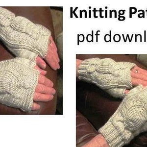 Michilimackinac (Big Turtle) Hand Warmer Knitting PATTERN Handwarmers Fingerless Gloves