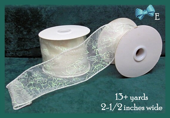 Iridescent White Iridescent 1 Ribbon with Wire Edge ~ 15 Yds.