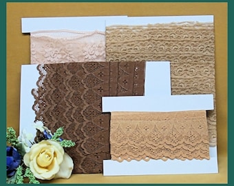 Vintage, Nylon/Net Lace Bundle - Chocolate Mocha