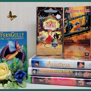 Five [5] Animated VHS Movies PLUS Jim Henson&#39;s *Dark Crystal* Film