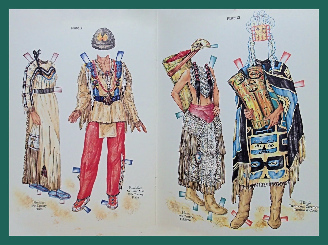 Paper Dolls Native American Indian by Charlotte Whatley Etsy