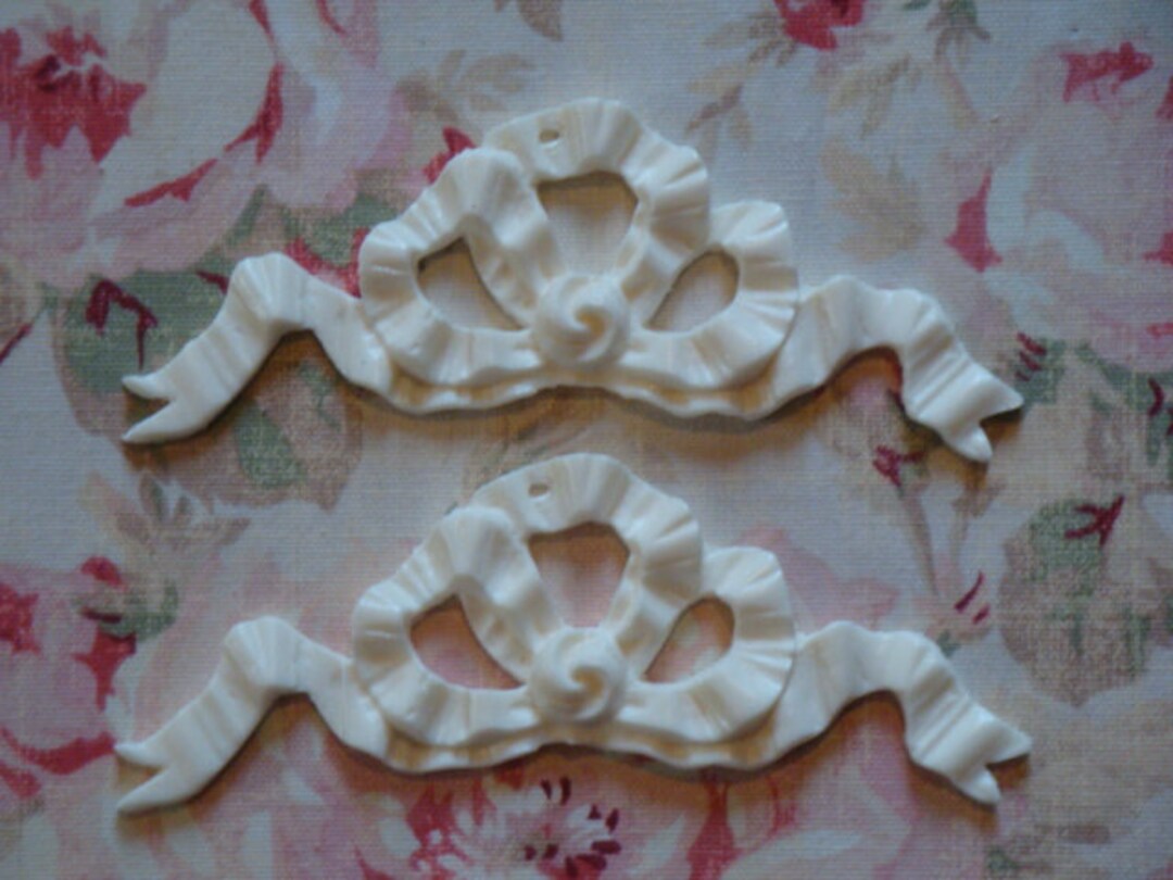 Shabby Chic Flexible French Bow Ribbon 2 Pcs. Furniture Appliques ...