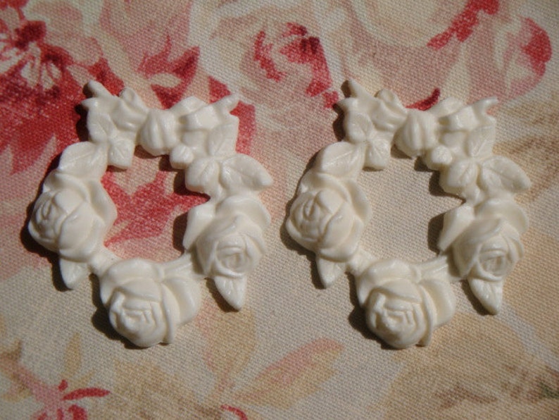 Shabby /& Chic *Bow with Flower* Furniture Appliques 2 pcs Architectural Onlay