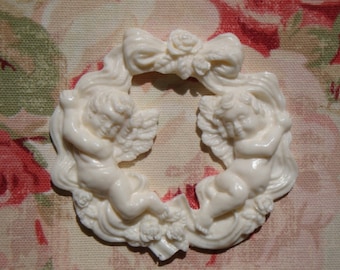 Shabby Chic Flexible Cherub Wreath Ribbon Roses Furniture Appliques Architectural Pediment
