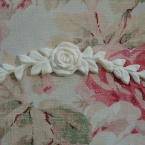 Shabby & Chic *Rose with Leaves Swag Applique* Furniture Applique Onlay 