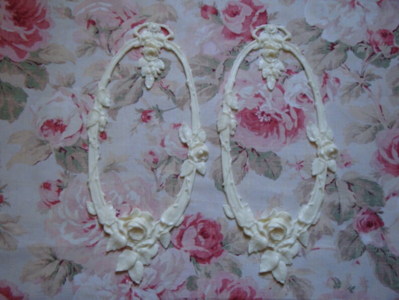 Shabby /& Chic *Bow with Flower* Furniture Appliques 2 pcs Architectural Onlay