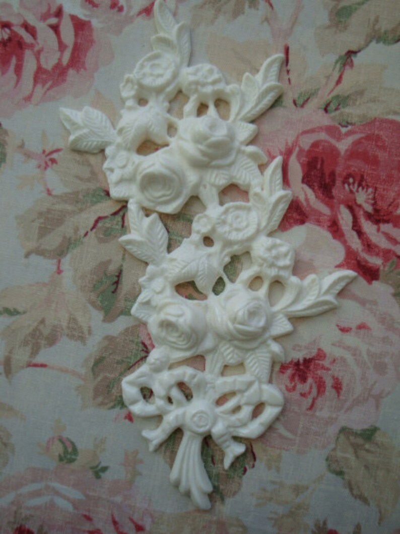 New HUGE FRENCH BOW RIBBON Architectural Furniture Applique Pediment 
