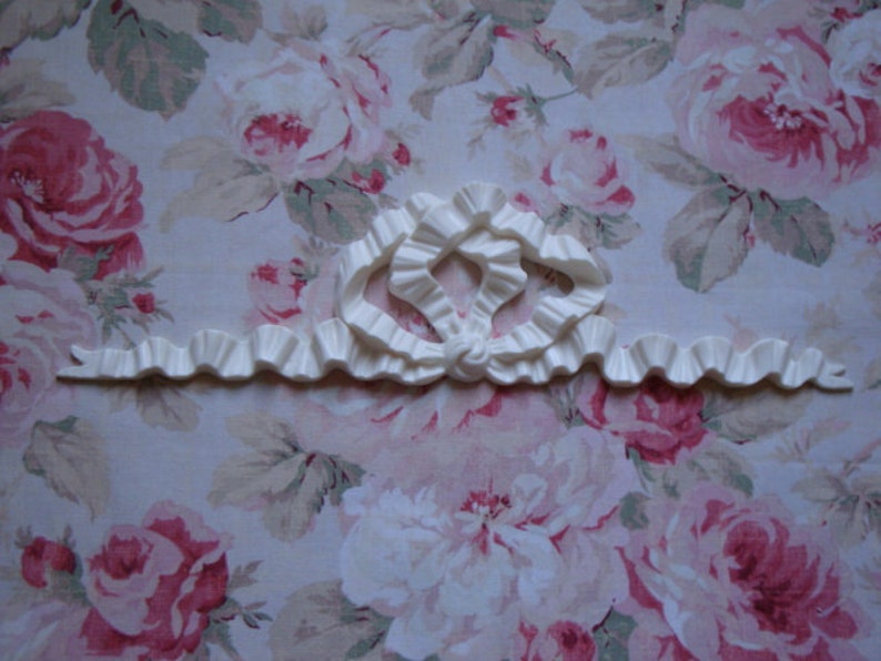 New Large FRENCH BOW RIBBON Architectural Furniture Applique Pediment Mount