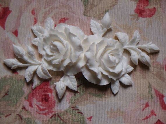 New Shabby Chic Open Rose Rosebuds Leaves Center Furniture Etsy