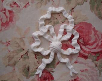 Beautiful Large French Bow ~ Ribbon 7 1/4" H x 5" W  Architectural Applique Furniture Applique