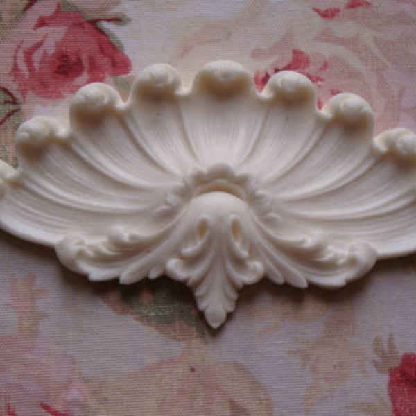 New! French Shell Acanthus Center Architectural Pediment Furniture Applique Onlay Molding
