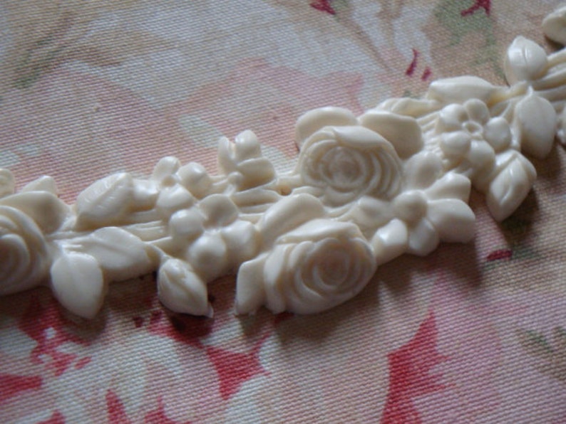 Vintage flower lace trim 9 yard 2\u201d L x 2\u201d W