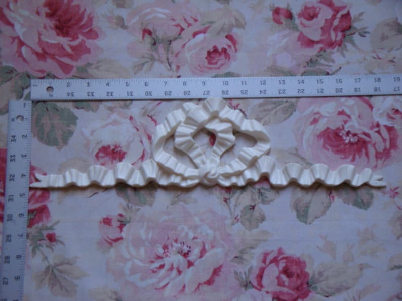 New Large FRENCH BOW RIBBON Architectural Furniture Applique Pediment Mount