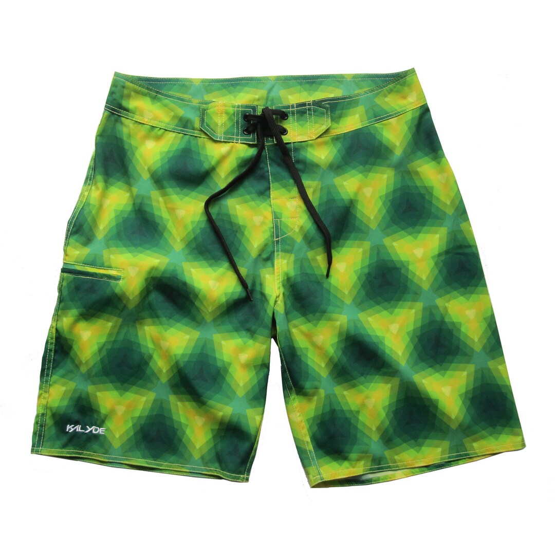 Men's Green Boardshorts Stretch Surf Beach Shorts Quick Dry Swim Trunk ...