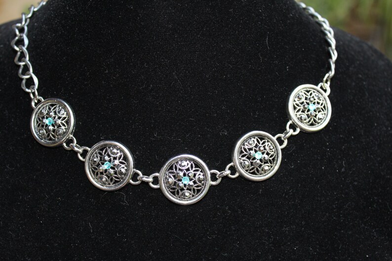 Lacey and bold choker with crystals. image 1