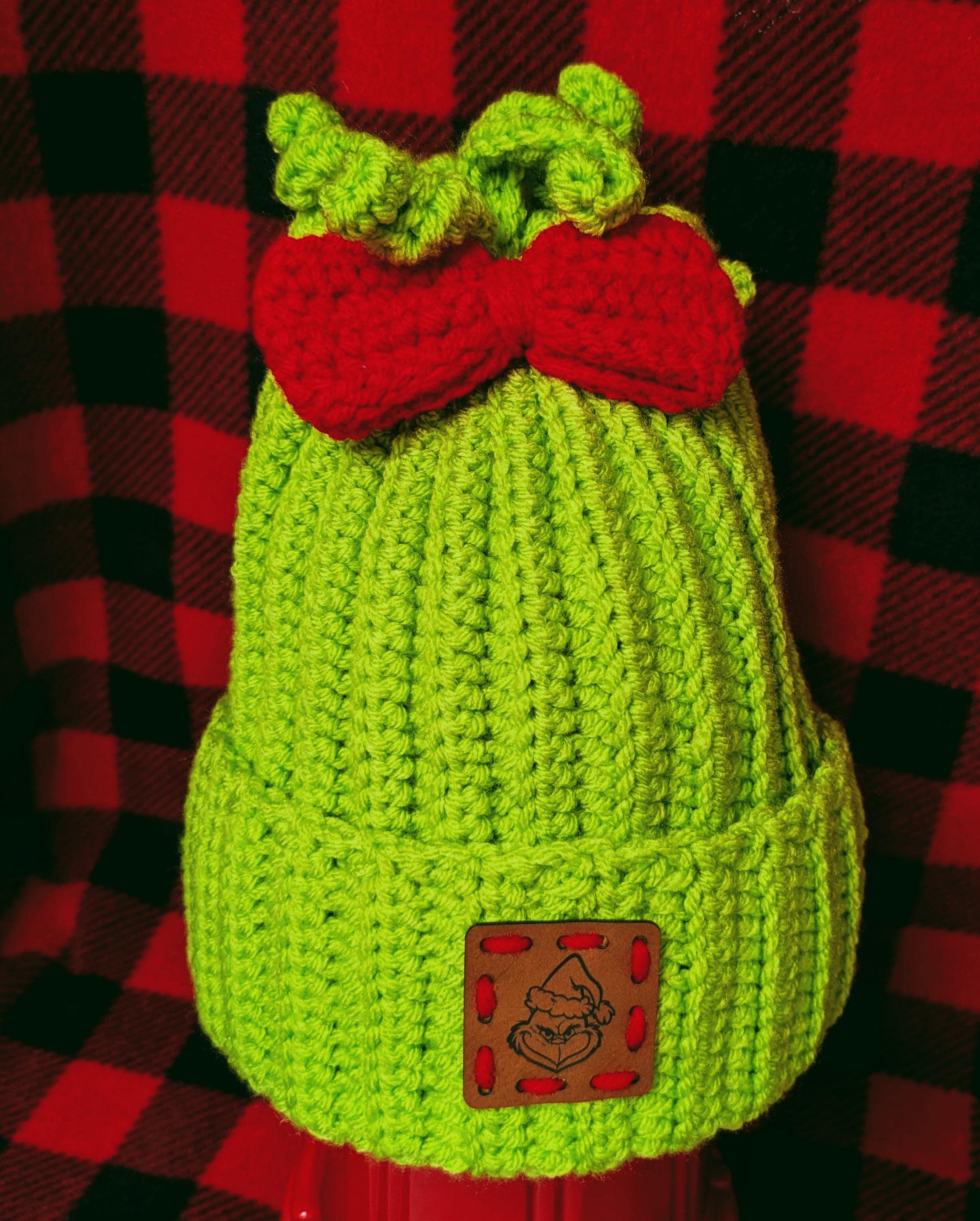 Grinch Hat With a Red Bow - Etsy display picture 1