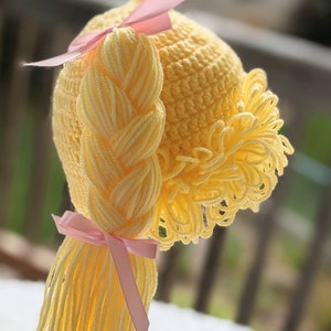Ready to ship! Crochet Cabbage Patch Kid hat wig size 1-2 yr (18&quot;)