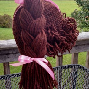 Crochet Cabbage Patch Kid hat wig size 1-2 yr (18&quot;)