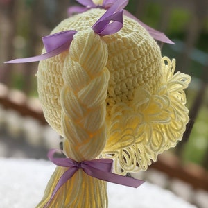 Ready to ship! Crochet Cabbage Patch Kid hat wig size 1-2 yr (18&quot;)