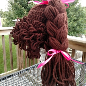 Crochet Cabbage Patch Kid hat wig size 1-2 yr old (18&quot;)
