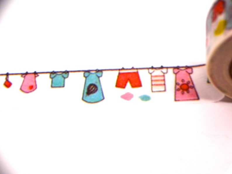 Clothes On Line Washi Tape Washi Tape Japanese Washi Tape Etsy