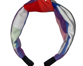 Turban Hairband for Women, Top Knot Headband, Silky Satin Hairband, Mom gift, Gift for Teacher, Plaid Headband for Women, Women Turban