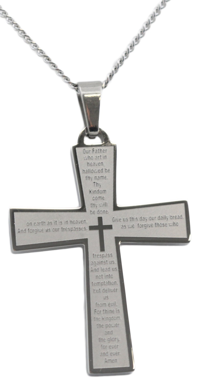 The Lords Prayer Cross Pendant Necklace New in Beautiful Velvet Gift Box The Lords Prayer Cross Pendant Necklace New in Beautiful Velvet Gift Box