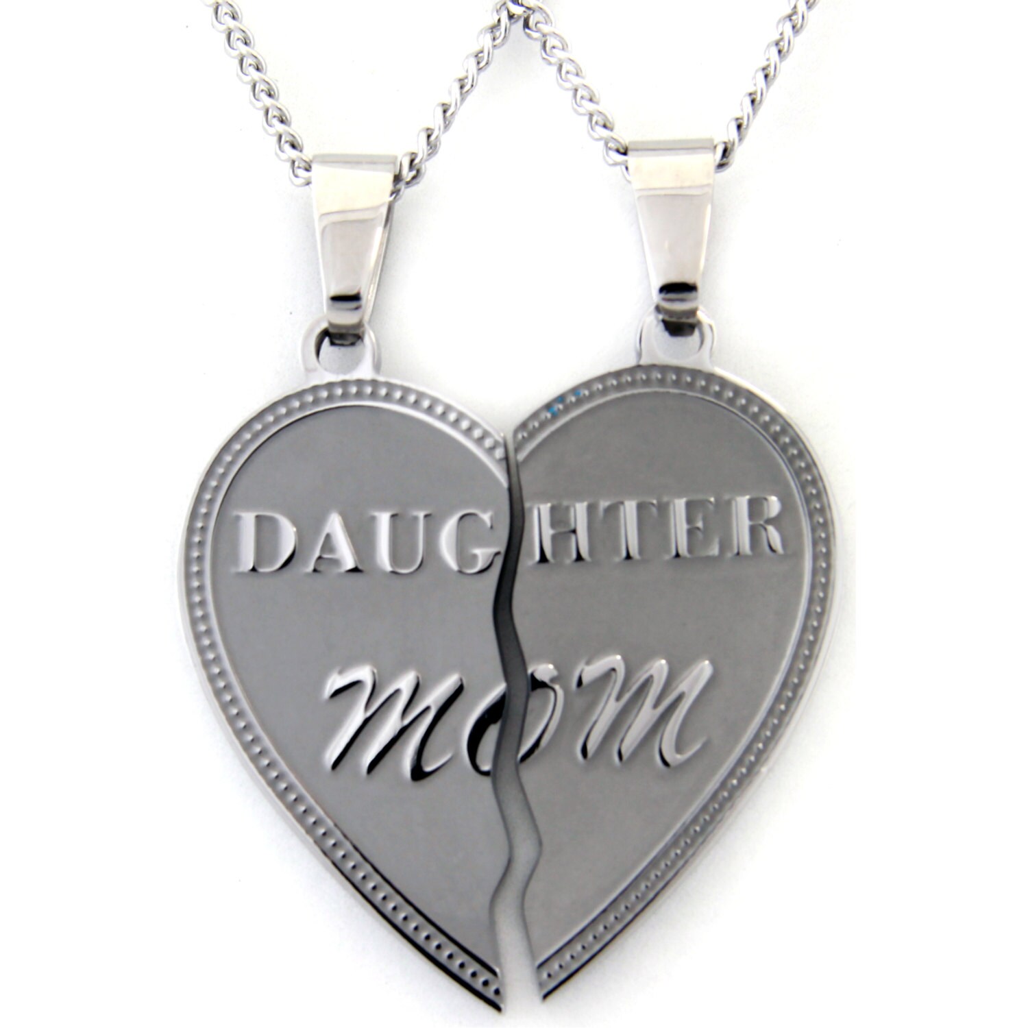 Daughter Mom Heart Pendant for 2 With 