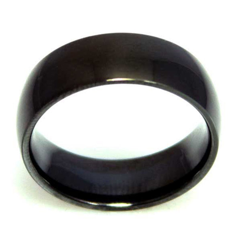 Mens Plain Black Plate Ring - Etsy