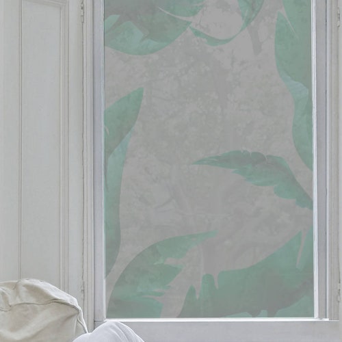 Falling Leaves Frosted Window Film Alternative to Nets or Etsy