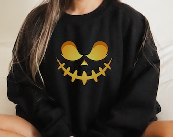 Pumpkin Face Jumper - Halloween Jumper - Sudadera de Halloween - Sudadera Unisex