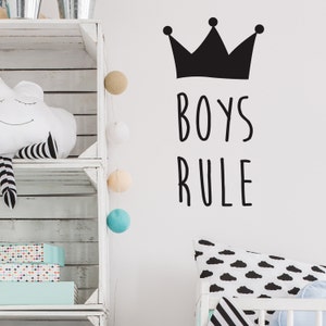 Wall sticker boys Rule - Wall stickers - Decal - Home decor - children - Wall decor - Wall art - Boy&#39;s bedroom - Child&#39;s room
