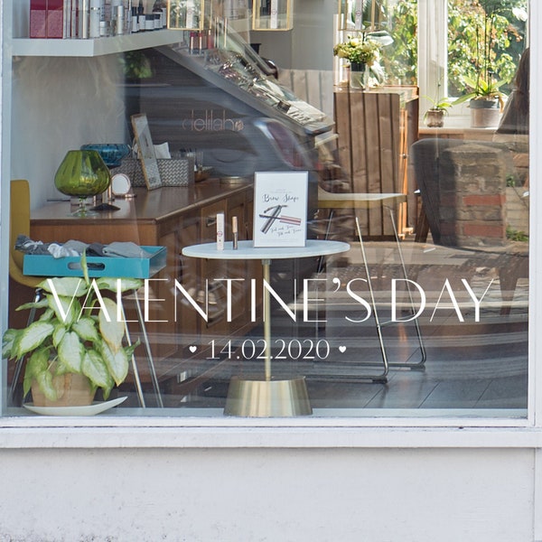Valentines Day Retail Shop Window Sticker Vinyl. Window Retail Graphics. Visual Merchandising. Shop Window Sticker