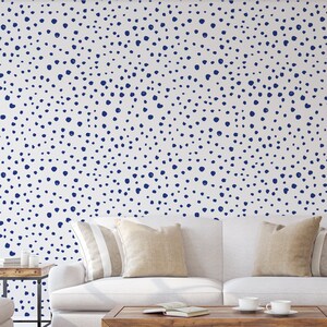 Shibori Blue Dalmatian Dots Self-adhesive Wallpaper Peel & - Etsy