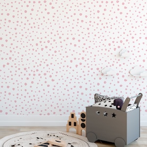 Pink Dalmatian Dots Self-Adhesive Wallpaper Peel & Stick Removable Wallpaper Feature Wall Fabric Wallpaper image 1