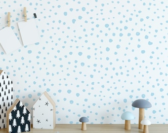 Lichtblauw Dalmatische stippen zelfklevend behang | Verwijderbaar behang | Behang | Feature Wall