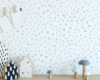 Pale Blue Dalmatian Dots Self-Adhesive Wallpaper | Removable Wallpaper | Wallpaper | Feature Wall