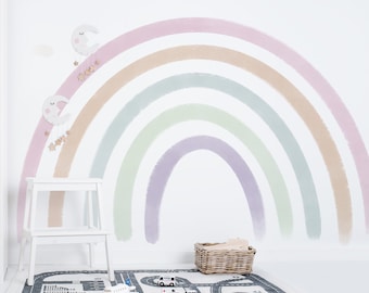 Large Pastel Rainbow Wall Sticker - Wall Decal - Boho Rainbow - Wall Decals - Wall Sticker - Room Decor