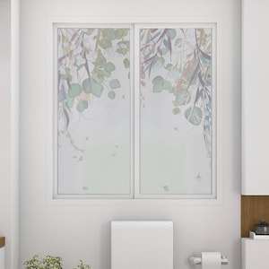 Falling Leaves Frosted Window Film - Alternative To Nets Or Blinds - Security And Privacy - Sandblasted Glass - Nature Design - Home Decor