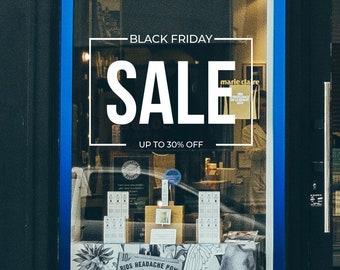 Black Friday Sale Classic Border Retail Window Vinyl Sticker - Graphique