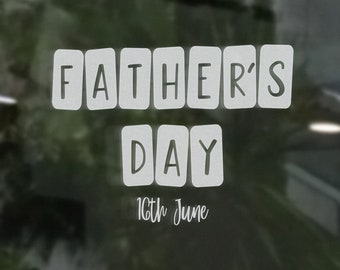 Father's Day Block,Window Retail Graphics. Visual Merchandising. Shop Window Sticker
