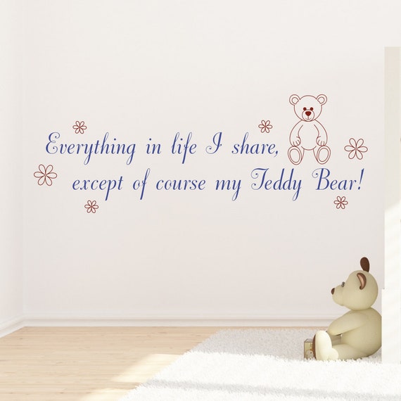 Teddybär Wand zitieren, Abziehbilder Wand Tattoo Wandkunst Wand Zitat  Inneneinrichtungen Wand-Dekor Wall Decals Teddybär Kindergarten Baby