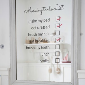 Mirror Sticker To Do List-Decals-Stickers-Mirror Graphics-To Do List-Organising List-Bathroom Decal-Bathroom Sticker-Home Decor