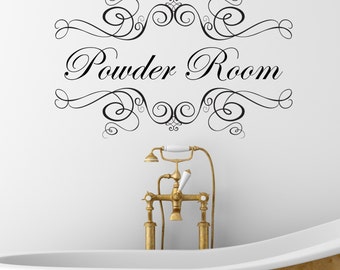 Powder Room Wall Sticker-Decal-Wall Sticker-Wall Quote-Bathroom-Boudoir-Home Decorating-Wall Art