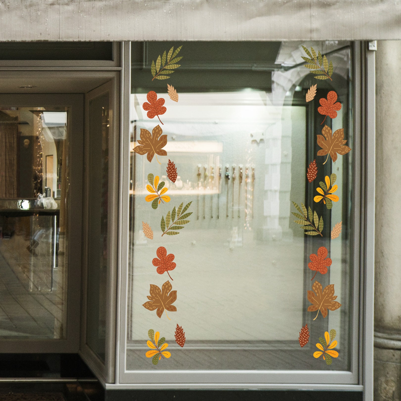 Autumn Leaves Shop Window Retail Graphics - Botanical Visual ...