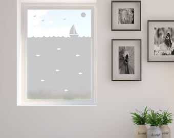 Frosted Window Film, Little Boat, Bathroom Windows, Vinyl for Windows, Decals, Window Film
