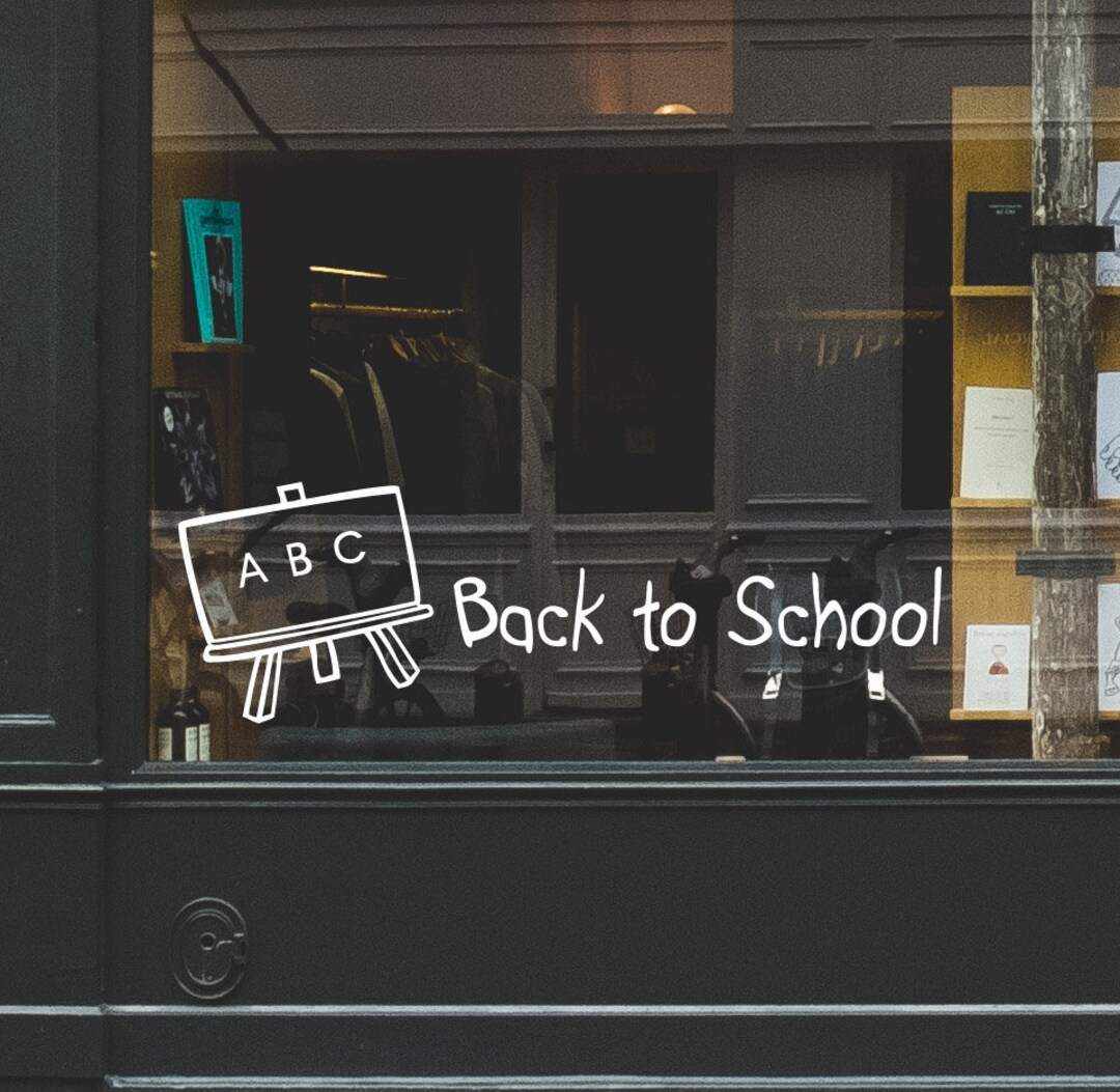 ABC Back to School Retail Window Vinyl. Shop Sign Vinyl Sticker. Visual